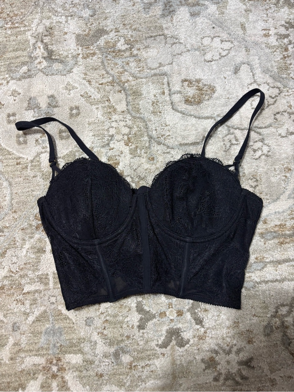 Pepper black lace corset top size 36a